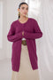 R-PURPLE-ROUND NECK FULL SLEEVES CARDIGAN SWEATER (24X-106-66)