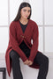 RUST-V-NECK FULL SLEEVES CARDIGAN SWEATER (24X-107-66)