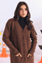 BROWN-V-NECK FULL SLEEVES CARDIGAN W-POCKET SWEATER (24X-109-66)