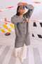 GREY-V-NECK FULL SLEEVES CARDIGAN W-POCKET SWEATER (24X-109-66)