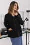 BLACK-FULL SLEEVES V-NECK CARDIGAN SWEATER (24X-151-66)