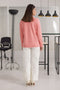 PINK-FULL SLEEVES V-NECK CARDIGAN SWEATER (24X-151-66)