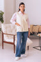 O-WHITE-SANDO V-NECK CARDIGAN SWEATER (24X-152-66)