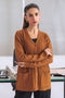 BROWN-FULL SLEEVES V-NECK CARDIGAN SWEATER (24X-153-66)