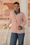 PINK-FULL SLEEVES V-NECK CARDIGAN SWEATER (24X-153-66)