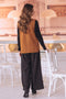 BROWN-SANDO V-NECK CARDIGAN SWEATER (24X-154-66)