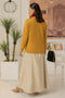 MUSTARD-FULL SLEEVES V-NECK CARDIGAN SWEATER (24X-155-66)