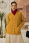 MUSTARD-FULL SLEEVES V-NECK CARDIGAN SWEATER (24X-155-66)