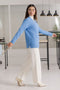 SKY-BLUE-FULL SLEEVES V-NECK CARDIGAN SWEATER (24X-155-66)