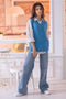 SKY-BLUE-SANDO V-NECK CARDIGAN SWEATER (24X-156-66)