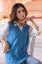 SKY-BLUE-SANDO V-NECK CARDIGAN SWEATER (24X-156-66)