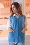 SKY-BLUE-SANDO V-NECK CARDIGAN SWEATER (24X-156-66)