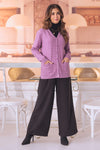 LAVENDER-FULL SLEEVES V-NECK CARDIGAN SWEATER (24X-157-66)