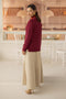 MAROON-FULL SLEEVES V-NECK CARDIGAN SWEATER (24X-159-66)