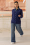 NAVY-FULL SLEEVES V-NECK CARDIGAN SWEATER (24X-159-66)