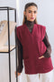 MAROON-SANDO V-NECK CARDIGAN SWEATER (24X-160-66)