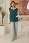 C-GREEN-SANDO V-NECK-CARDIGAN SWEATER (24X-162-66)