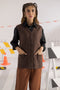 BROWN-SANDO V-NECK-CARDIGAN SWEATER (24X-166-66)