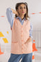 L-PEACH-SANDO V-NECK-CARDIGAN SWEATER (24X-166-66)