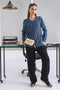 BLUE-ROUND NECK FULL SLEEVE CARDIGAN SWEATER  (24X-167-66)