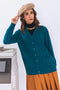 TEAL-FULL SLEEVES V-NECK CARDIGAN SWEATER (24X-171-66)