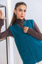 TEAL-SANDO V-NECK CARDIGAN SWEATER (24X-172-66)