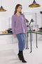 PURPLE-FULL SLEEVES V-NECK CARDIGAN SWEATER (24X-175-66)