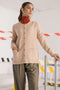 BEIGE-ROUND-NECK FULL SLEEVES CARDIGAN SWEATER (24X-179-66)