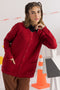 MAROON-ROUND-NECK FULL SLEEVES CARDIGAN SWEATER (24X-179-66)