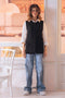 BLACK-ROUND-NECK SANDO CARDIGAN SWEATER (24X-180-66)