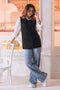 BLACK-ROUND-NECK SANDO CARDIGAN SWEATER (24X-180-66)