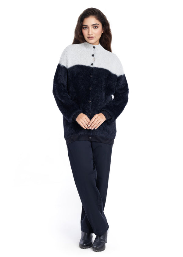 Black-Round Neck Cardigan Full Sleeves Sweater (25Y-007-67)