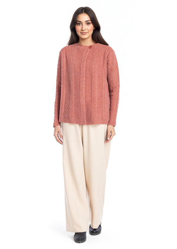 Rust-Cardigan Full Sleeves Sweater (25Y-013-67)