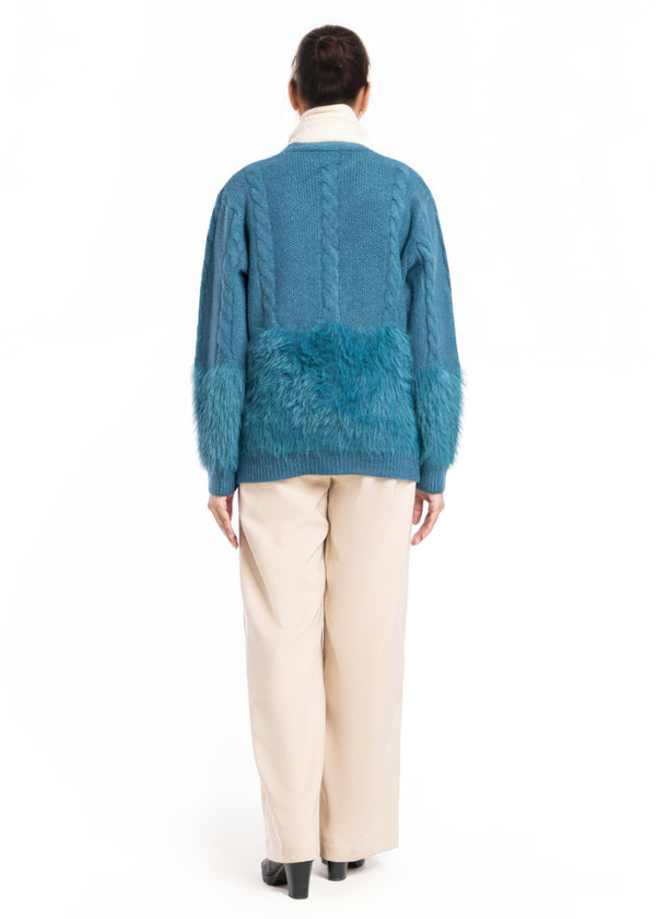 D-Green-V-Cardigan Full Sleeves Sweater (25Y-042-67)