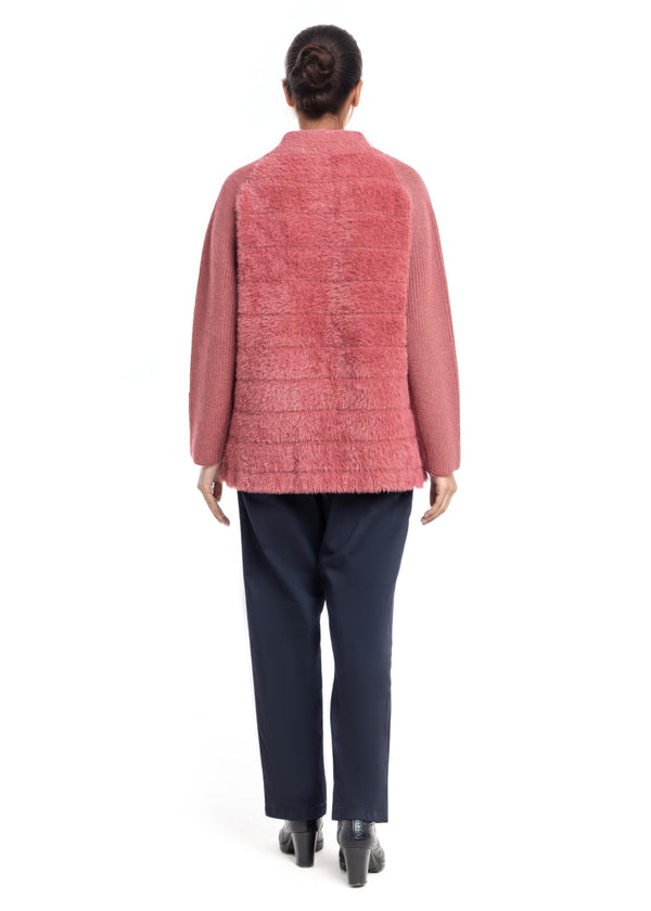 Brick-Turtle Neck Collar Zipper Reglan Sleeves Sweater (25Y-044-67)