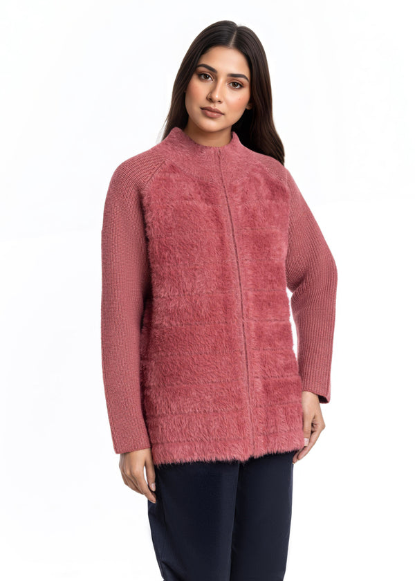 Brick-Turtle Neck Collar Zipper Reglan Sleeves Sweater (25Y-044-67)