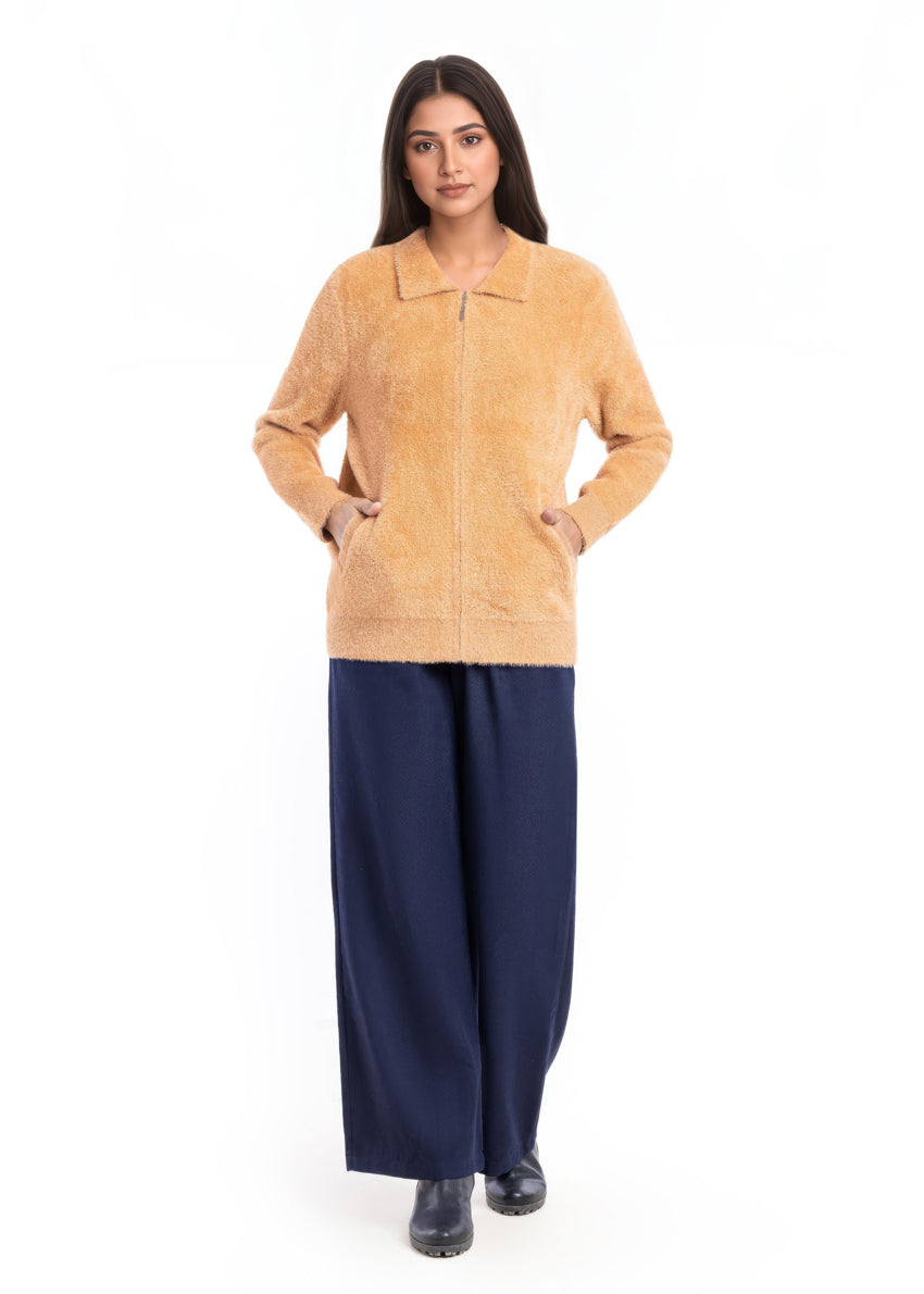 Bonanza Satrangi Camel-Wing Collar Zipper Full Sleeves Sweater (25Y-045-67), view 1