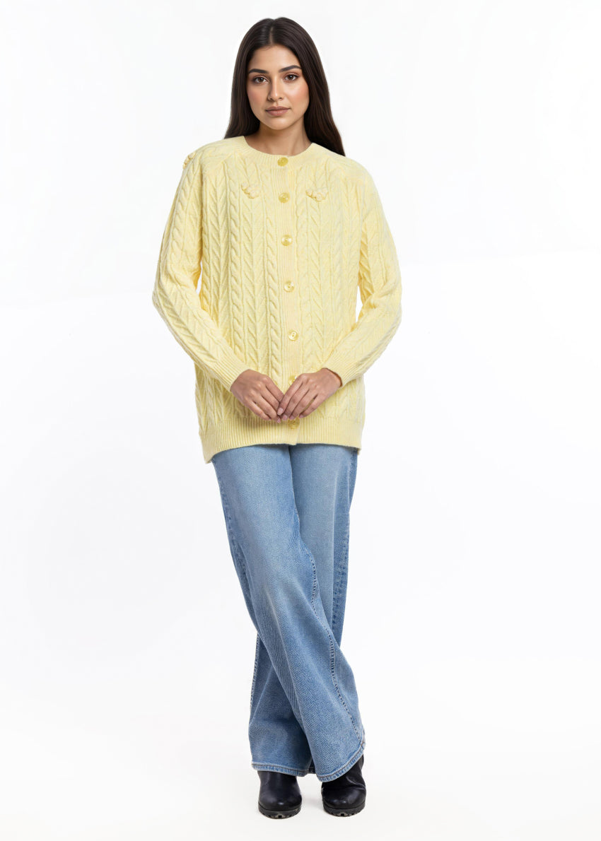 Bonanza Satrangi Lemon-Round Neck Cardigan Reglan Sleeves Sweater (25Y-048-67), view 1