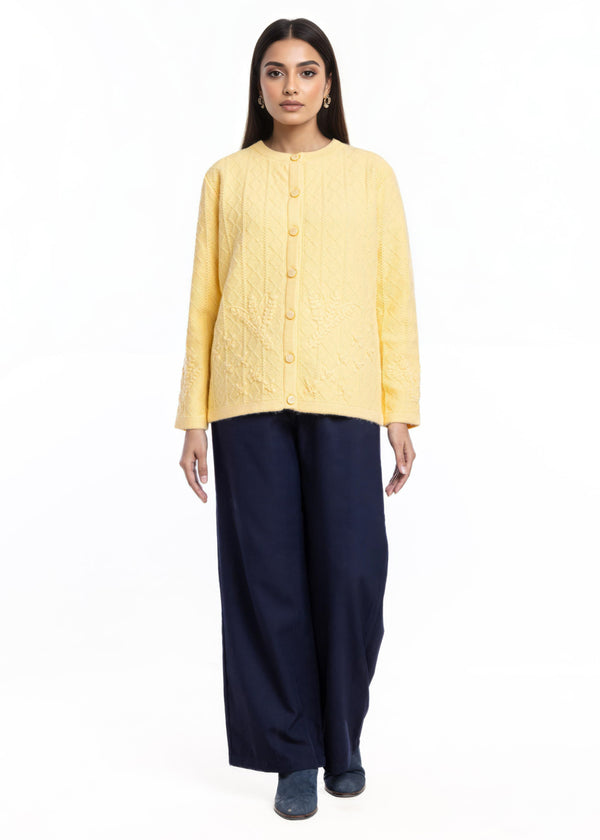 Lemon-Round Neck Cardigan Full Sleeves Sweater (25Y-051-67)
