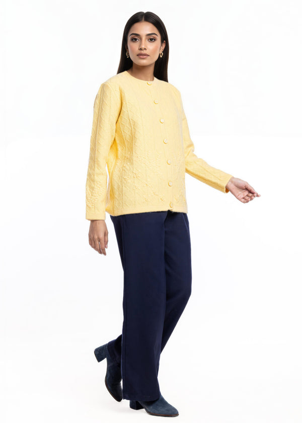 Lemon-Round Neck Cardigan Full Sleeves Sweater (25Y-051-67)