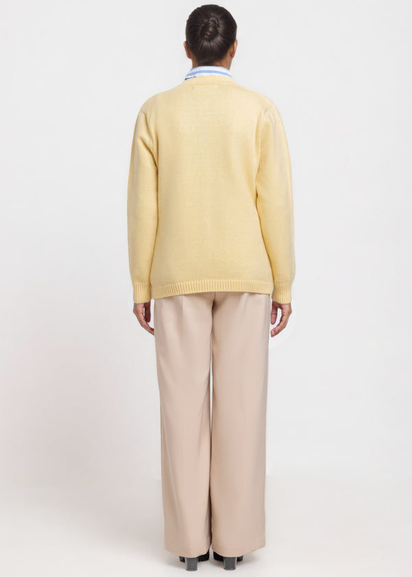 Lemon-Round Neck Full Sleeves Cardigan Sweater (25Y-061-67)