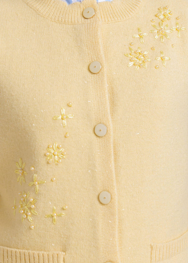 Lemon-Round Neck Full Sleeves Cardigan Sweater (25Y-061-67)