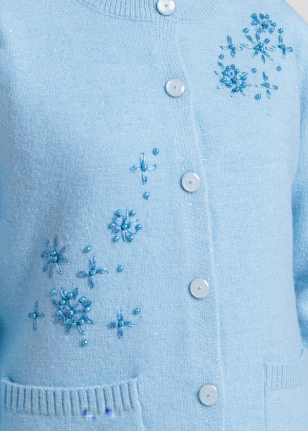 Sky-Blue-Round Neck Full Sleeves Cardigan Sweater (25Y-061-67)