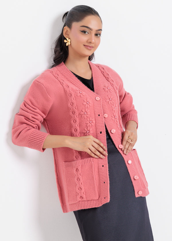 Coral-V-Cardigan Full Sleeves Sweater (25Y-063-67)