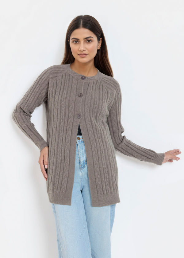 Shark-Round Neck Full Sleeves Cardigan Sweater (25Y-068-67)