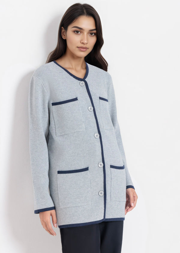 R-Purple-V-Cardigan Full Sleeves Sweater (25Y-075-67)