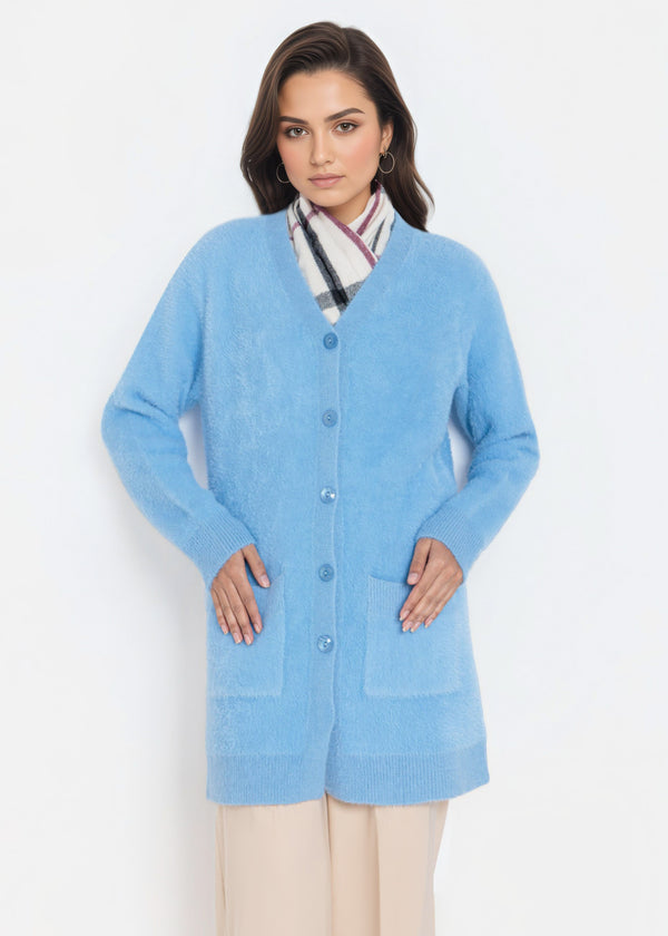 Sky-Blue-V-Cardigan Full Sleeves Sweater (25Y-080-67)