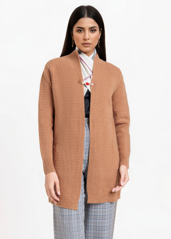 Copper-Round Neck Full Sleeves Cardigan Sweater (25Y-083-67)