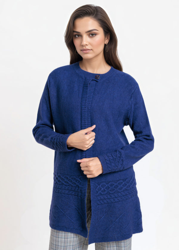Navy-Round Neck Full Sleeves Cardigan Sweater (25Y-085-67)