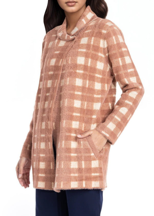 Coffee-Shawl Collar Full Sleeves Cardigan Sweater (25Y-094-67)